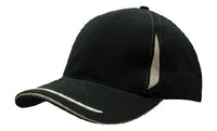 Custom Logo Headwear Canada Brushed Heavy Cotton with Crown Inserts, Peak Trim & Sandwich