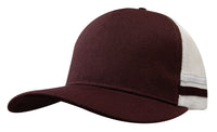Custom Logo Headwear Canada American Premium Twill/Mesh Deep Fit Trucker with Stripes