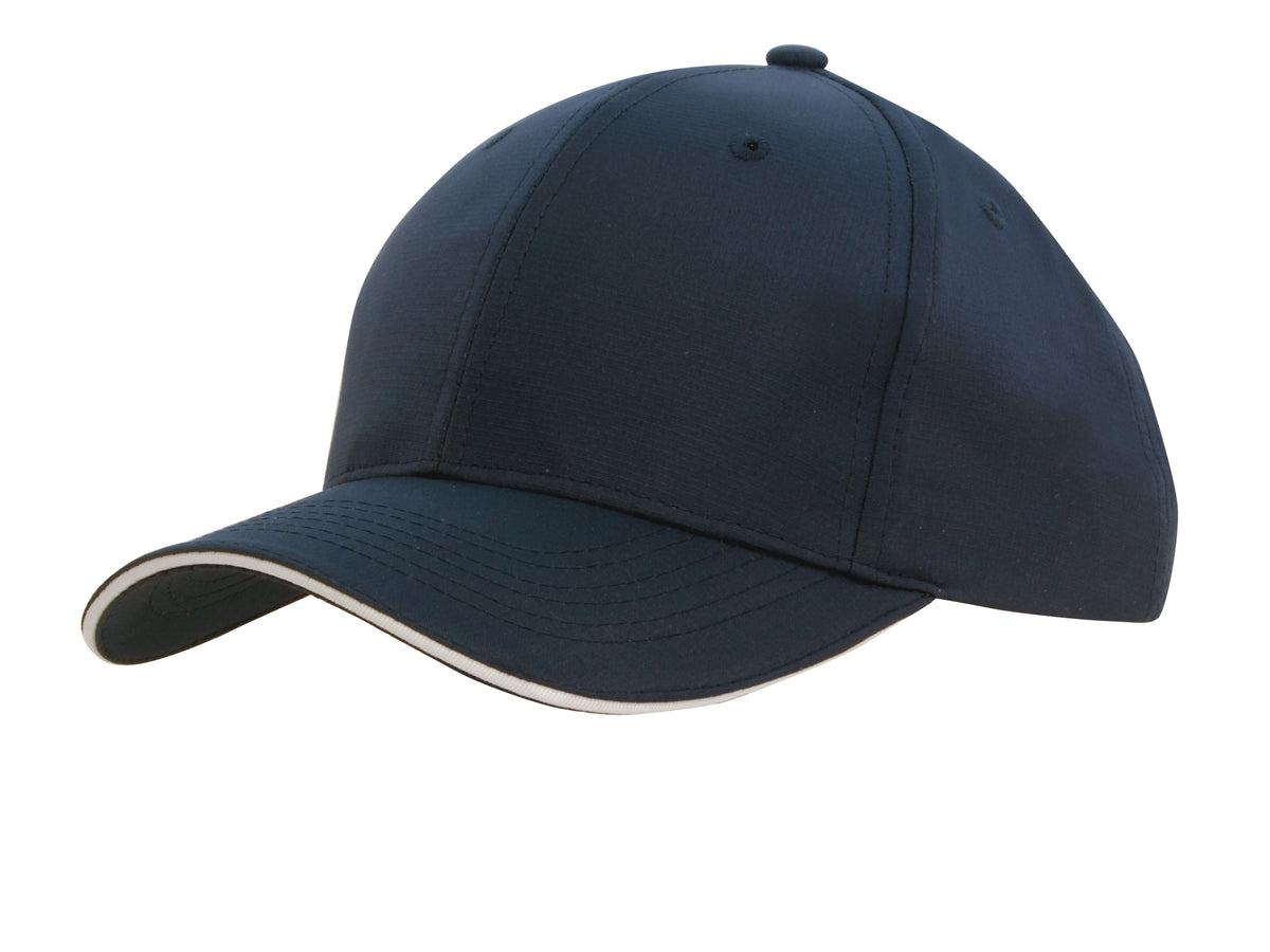 Custom Logo Headwear Canada Sports Ripstop Cap with Sandwich Trim