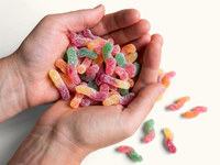 Custom Logo Custom-Sleeve Gummy Candy Cube – 8oz, Full Color Wrap – image 3