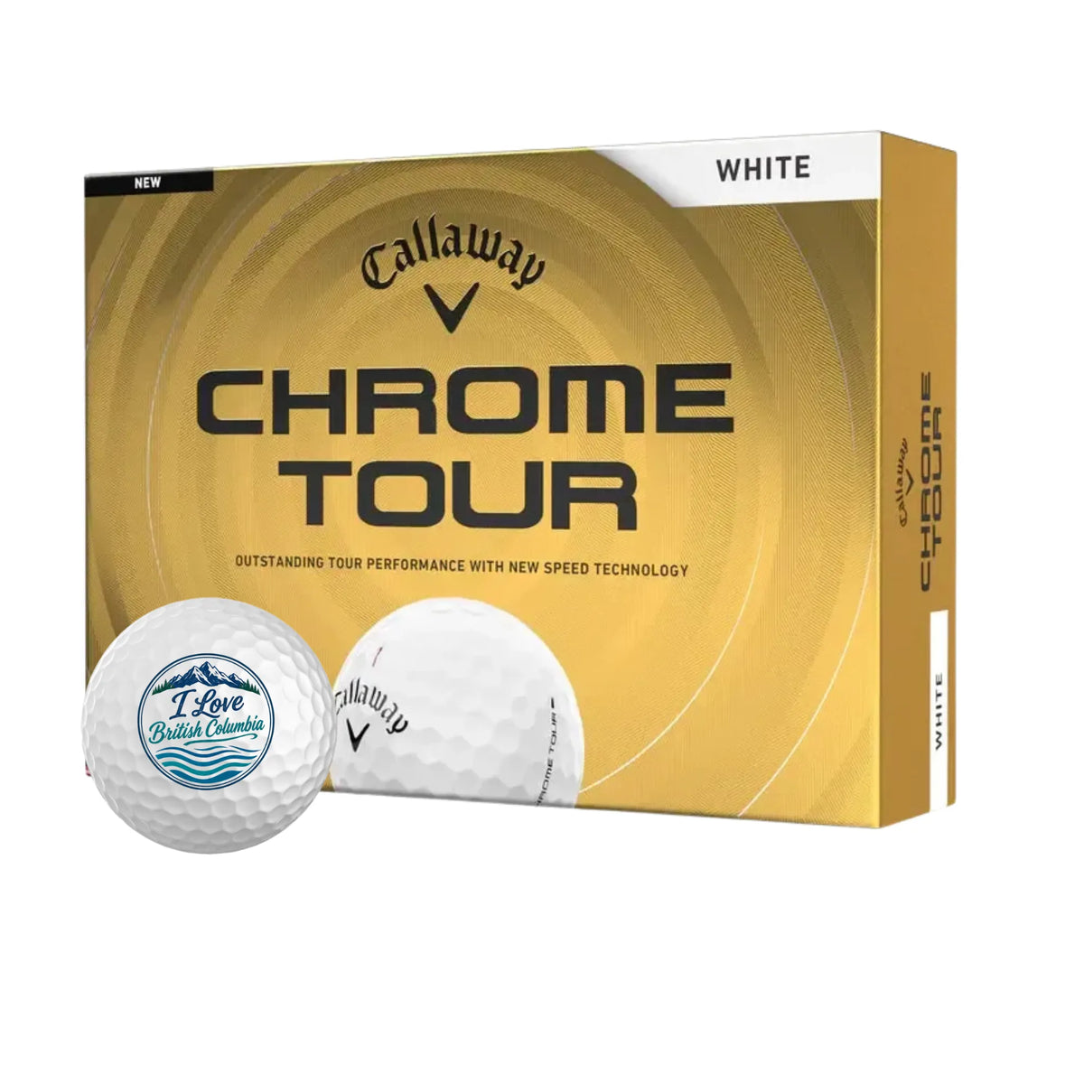 I Love British Columbia Golf Balls