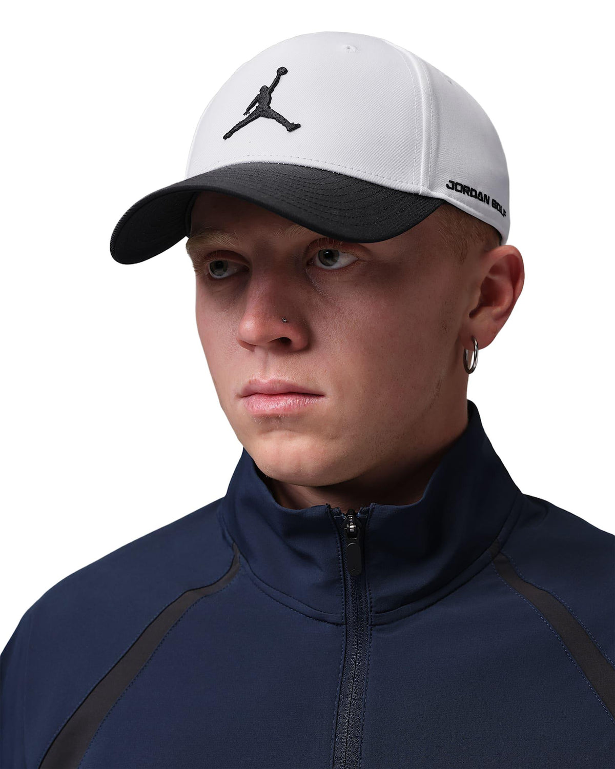 Nike Jordan Rise Dri-FIT Structured Golf Cap - White / Black