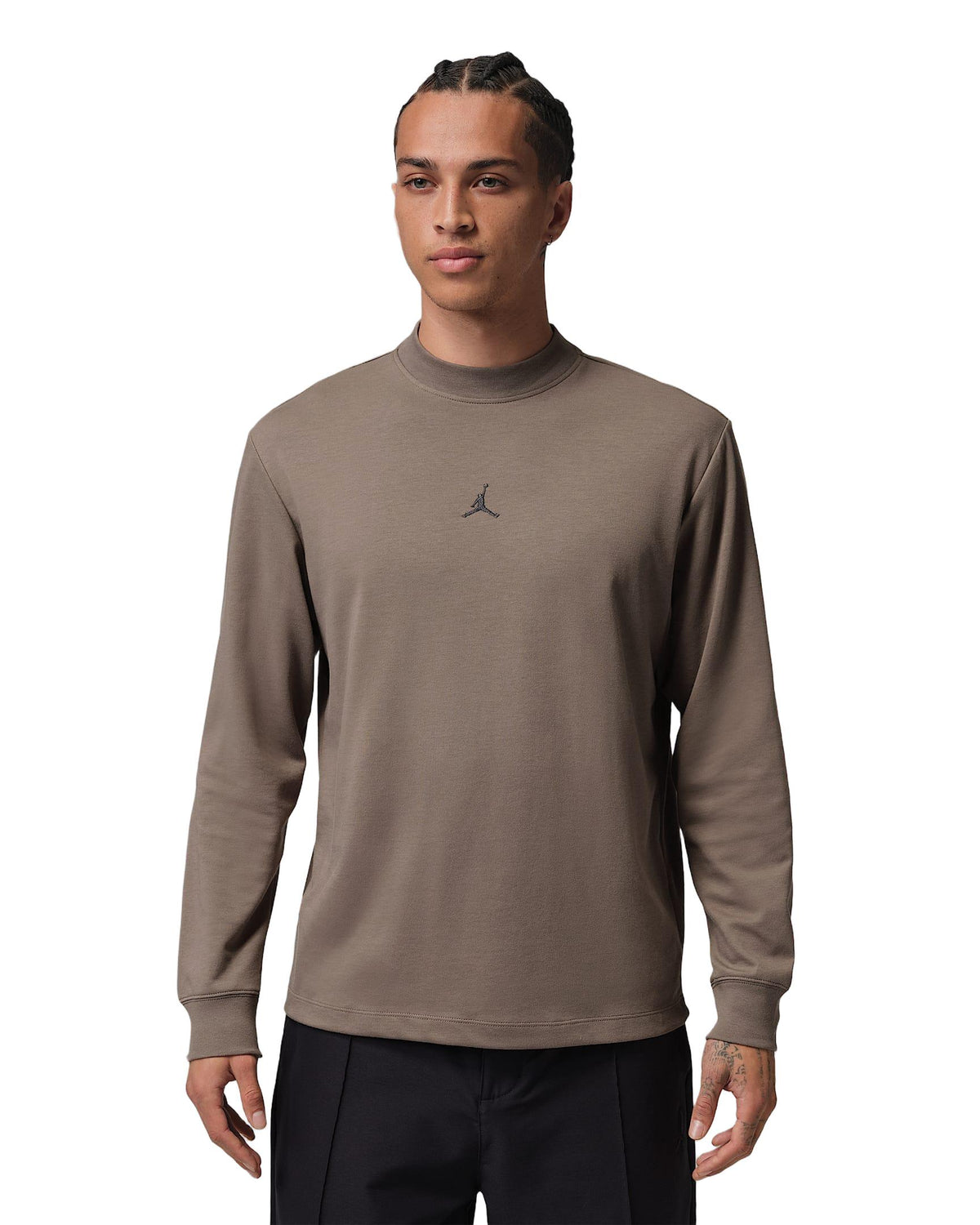 Nike Jordan Sport Men's Dri-FIT Golf Long-Sleeve Mock Neck Sweatshirt - Olive Grey / Anthracite
