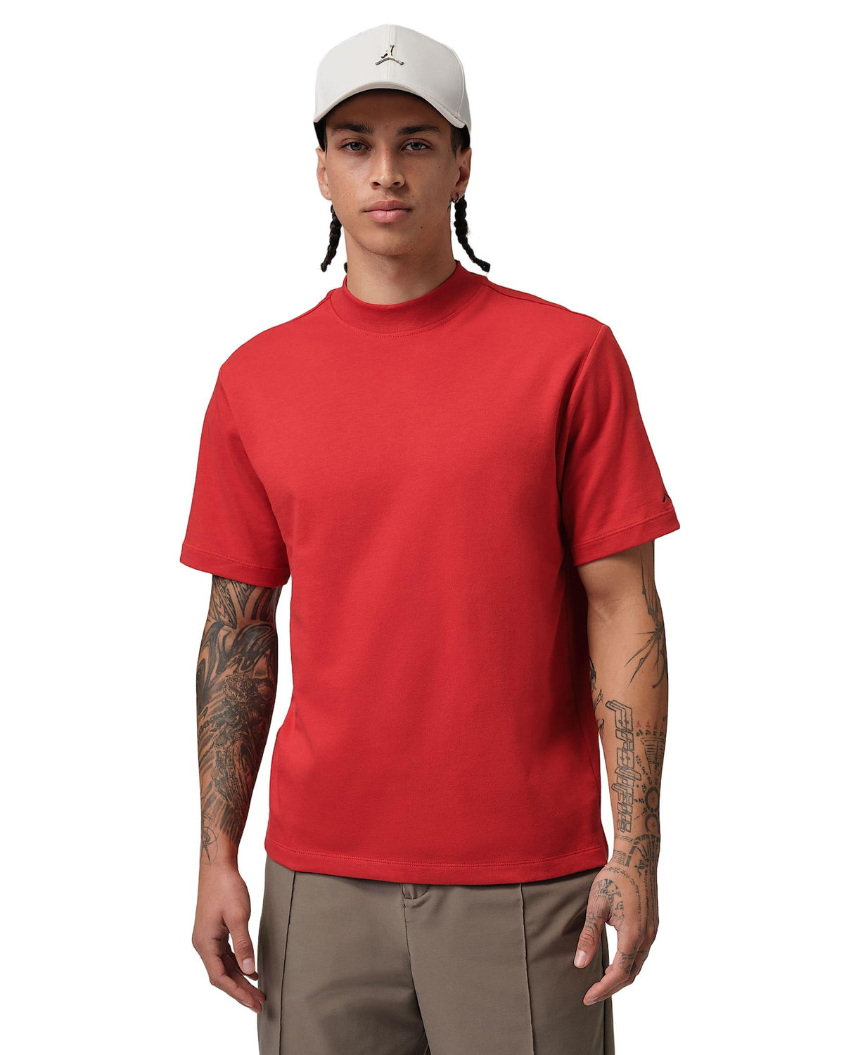 Nike Jordan Sport Men's Dri-FIT Mock-Neck Golf Top - Mystic Red / Black