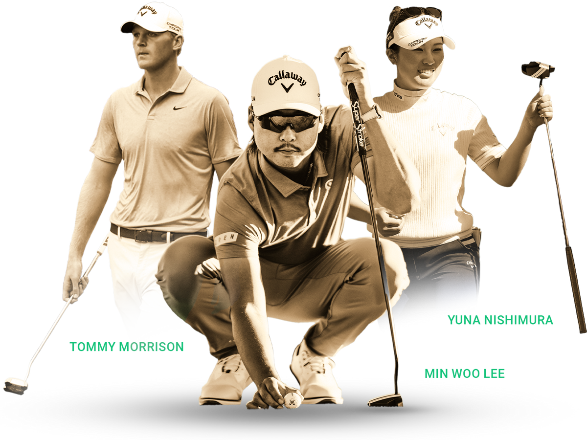 Odyssey TRTL Tour staff players Tommy Morrison, Min Woo Lee and Yuna Nishimura