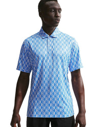 Nike Par Men's Dri-FIT Golf Polo - Icon Print - Pacific Blue
