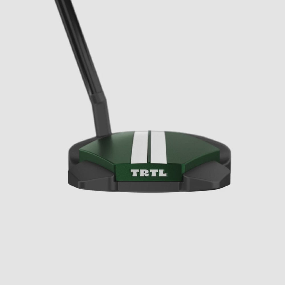Odyssey TRTL putter head rotating to show the mid-mallet shape