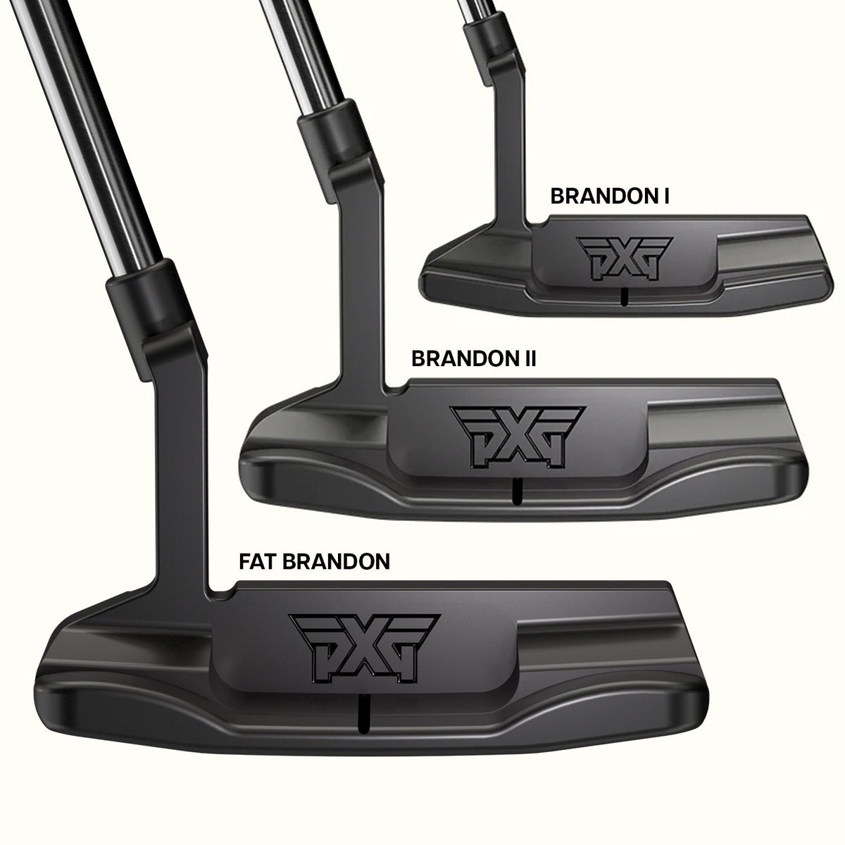 PXG Tour Series Brandon, Brandon II and Fat Brandon ballast profile comparison