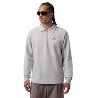 Nike Jordan Men's 1/4-Zip Collared Long-Sleeve Golf Top - Grey Heather / Black