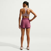 Nike One Women's Dri-FIT High-Waisted 3" 2-in-1 Shorts - Pink Smoke / White