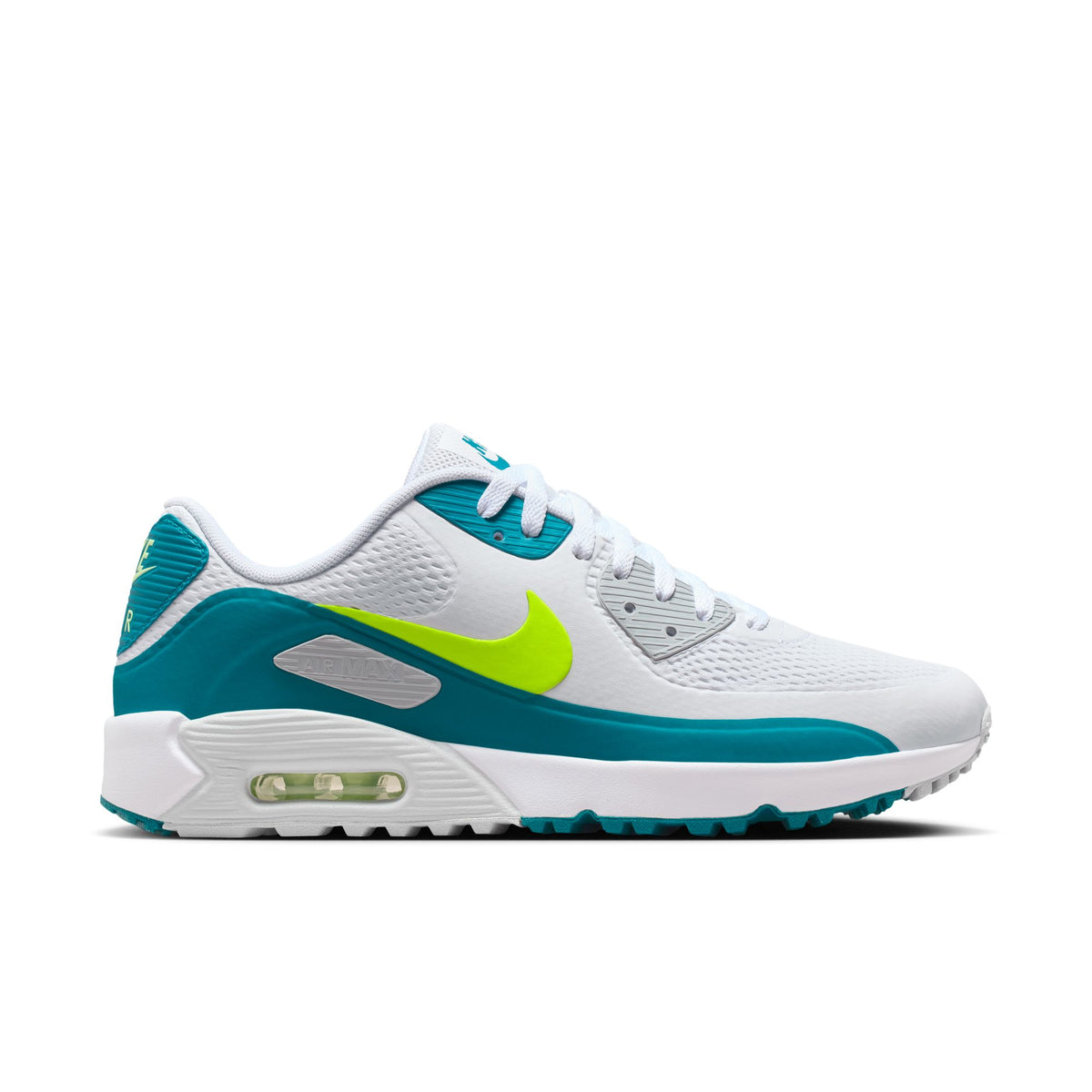 Nike Air Max 90 G Golf Shoes - Mens - White/Bright Spruce/Volt