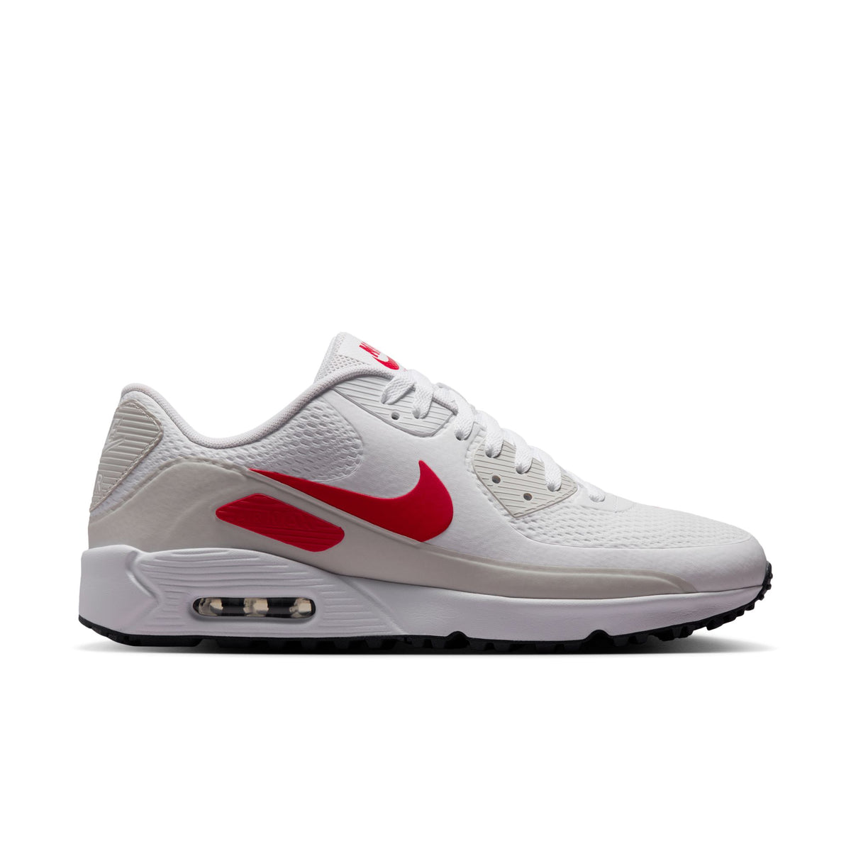 Nike Air Max 90 G Golf Shoes - Mens - White/Photon Dust/Midnight Navy/Fire Red