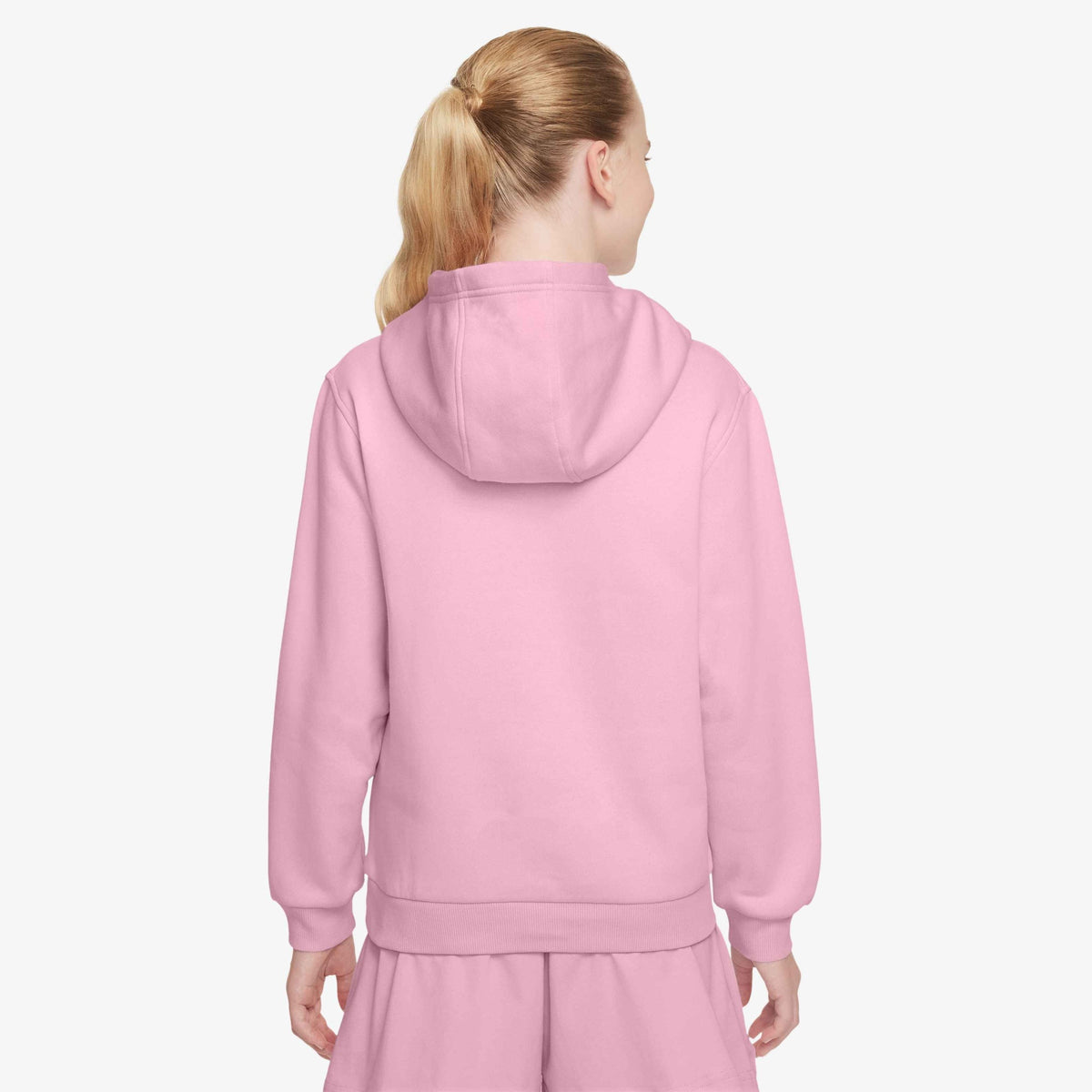 Nike Sportswear Club Fleece Big Kids' Pullover Hoodie - Medium Soft Pink / White