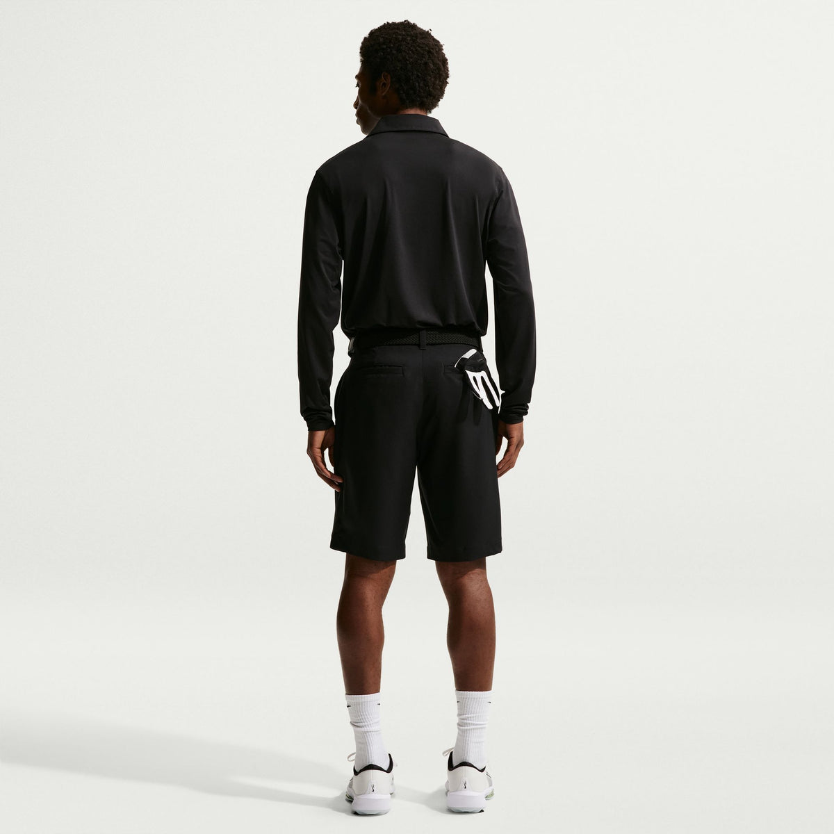 Nike Velocity Men's Dri-FIT Long-Sleeve Chest Logo Golf Polo - Black / White