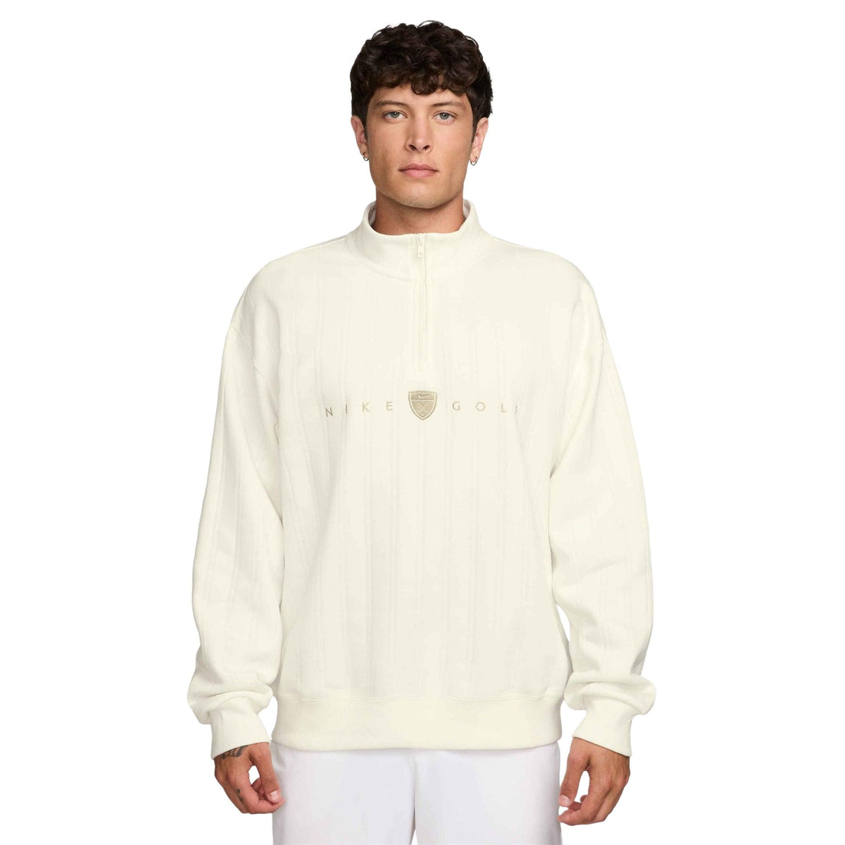 Nike Fairway Fresh Men's Therma-FIT Oversized 1/2-Zip Golf Top - Sail / Limestone