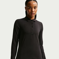 Nike Golf Club Women's Dri-FIT UV Long-Sleeve Golf Polo - Black / Sail