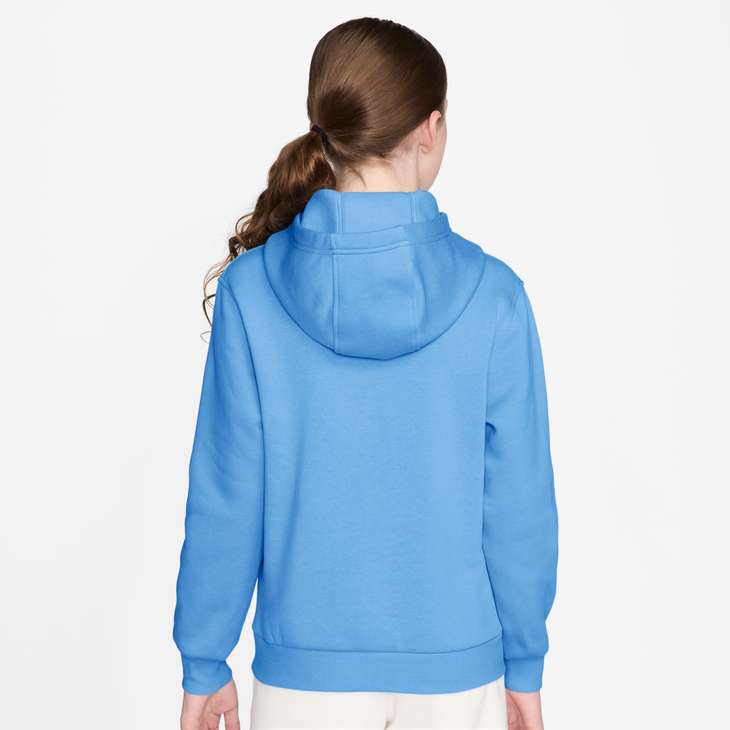Nike Sportswear Club Fleece Big Kids' Pullover Hoodie - Football Blue / White