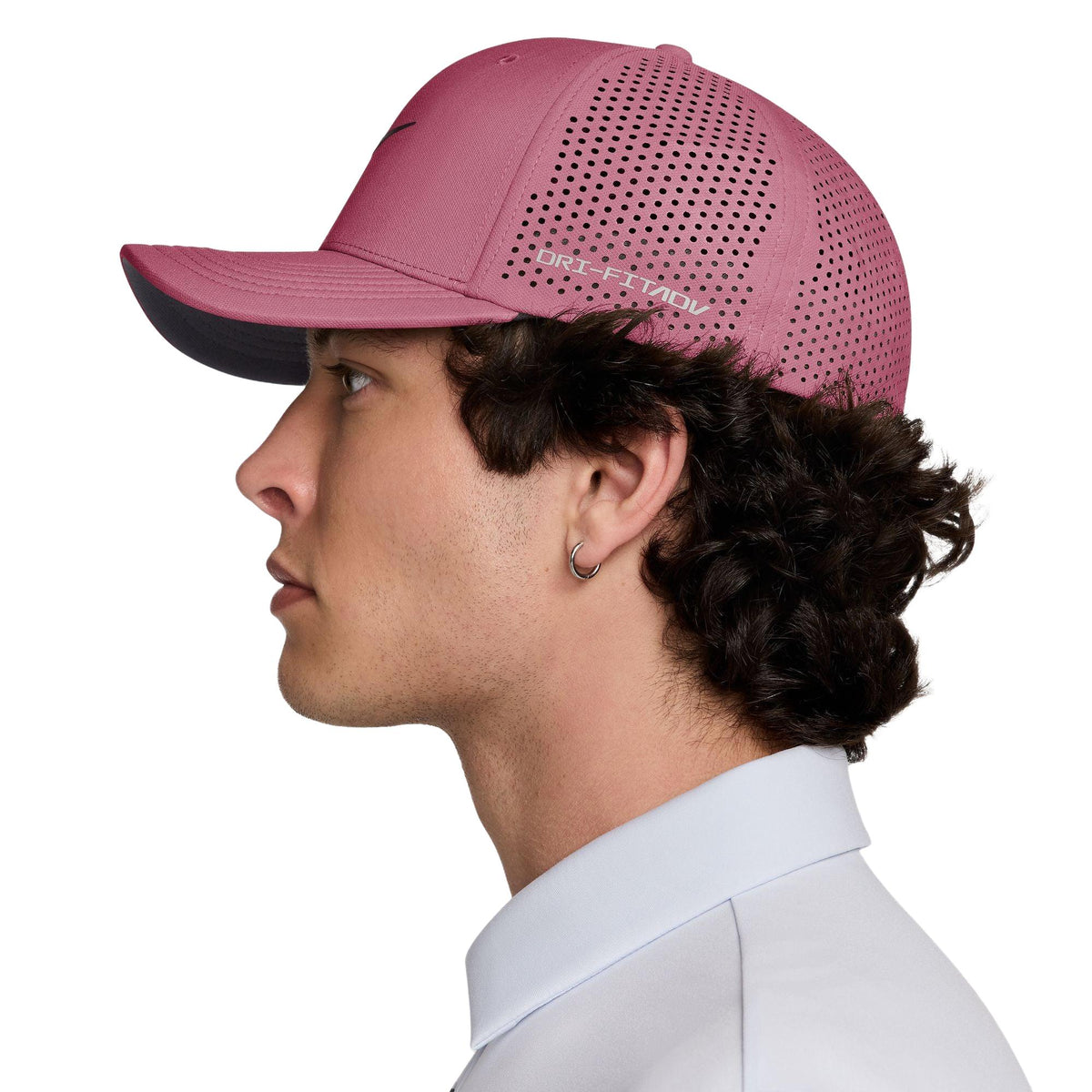 Nike Rise Dri-FIT ADV SwooshFlex Structured Golf Cap - Peony / Anthracite / Black