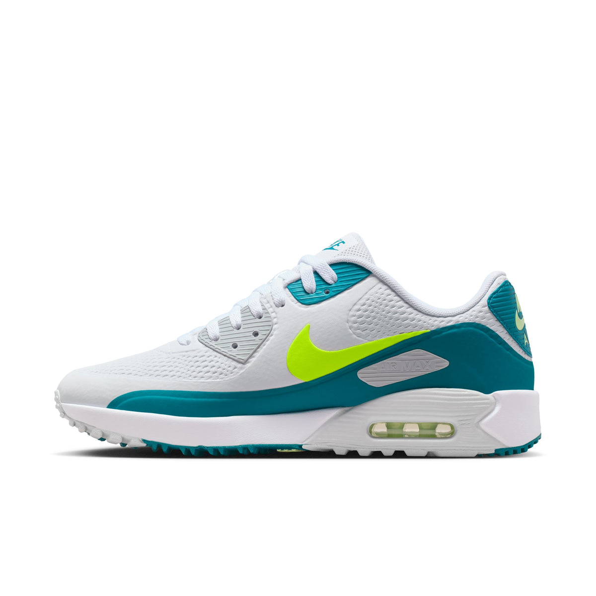 Nike Air Max 90 G Golf Shoes - Mens - White/Bright Spruce/Volt