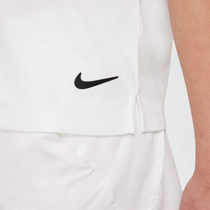 Nike Dri-FIT Victory Big Kids' (Girls') Golf Polo - White / Black