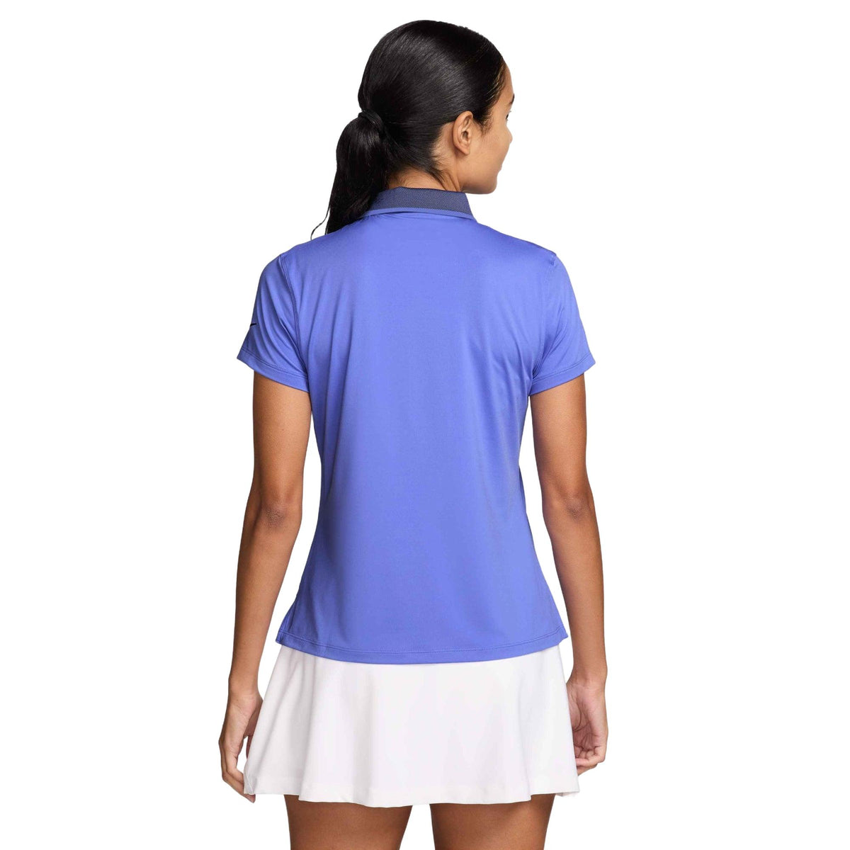 Nike Golf Club Women's Dri-FIT UV Short-Sleeve Golf Polo - Sapphire / Black