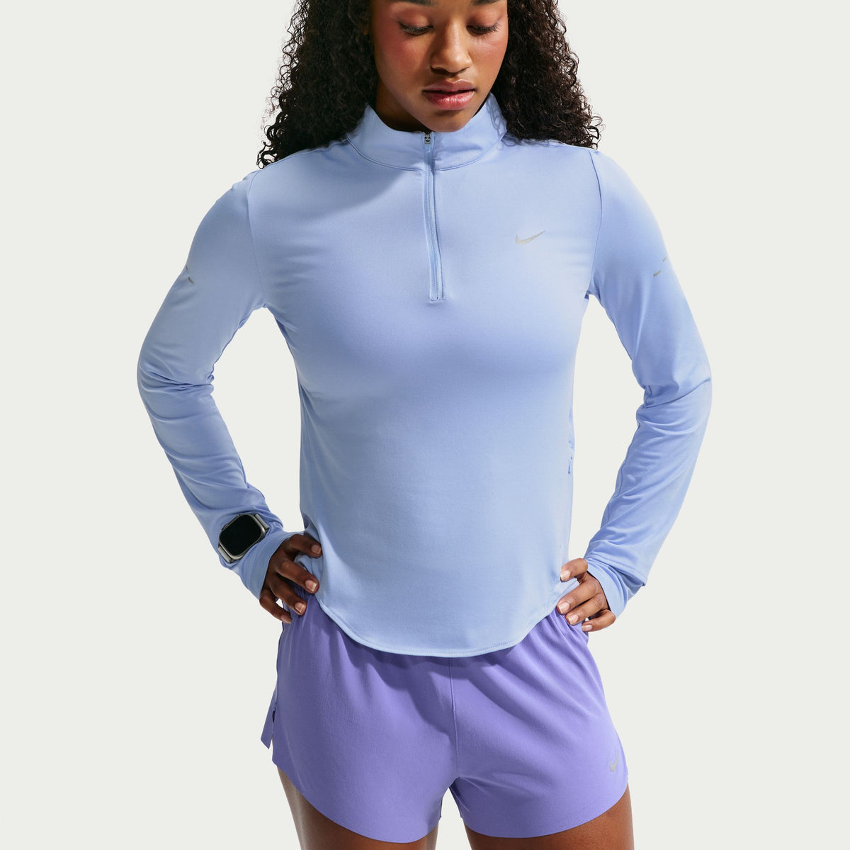 Nike Swift Women's Dri-FIT UV 1/4-Zip Running Top - Aluminum