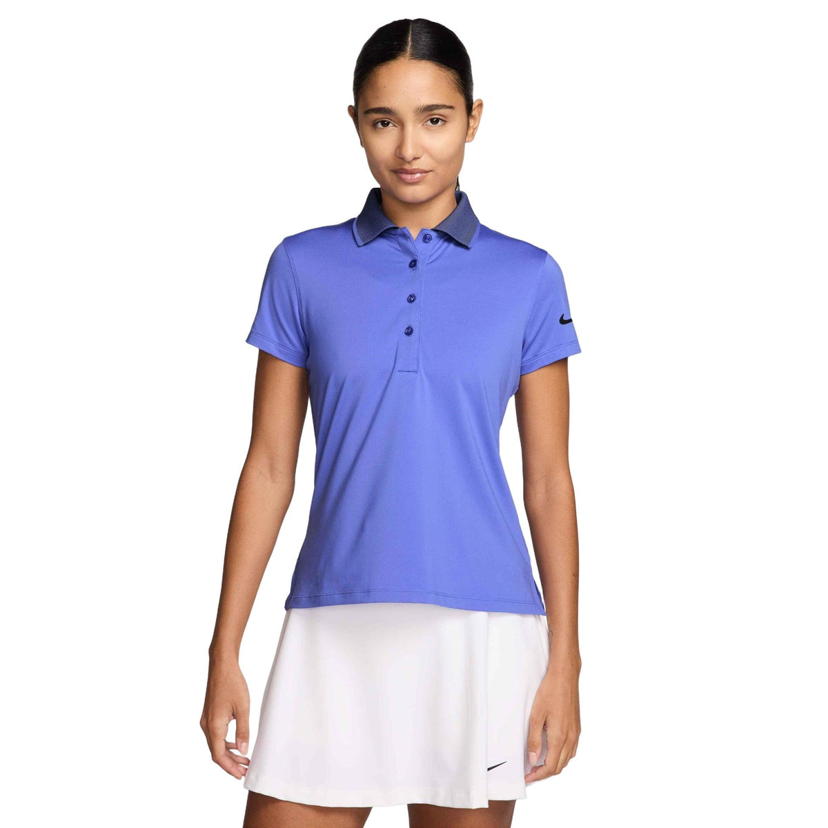 Nike Golf Club Women's Dri-FIT UV Short-Sleeve Golf Polo - Sapphire / Black