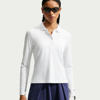 Nike Golf Club Women's Dri-FIT UV Long-Sleeve Golf Polo - White / Black