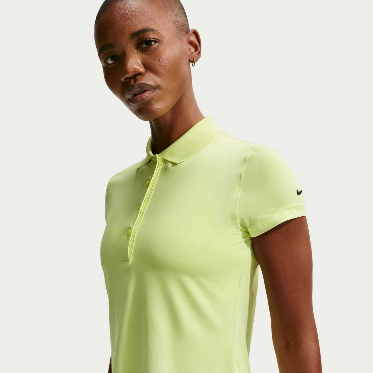 Nike Golf Club Women's Dri-FIT UV Short-Sleeve Golf Polo - Lt Lemon Twist / black