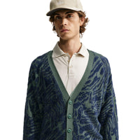 Nike Fairway Fresh Men's Loose Golf Cardigan - Camo Green / College Navy