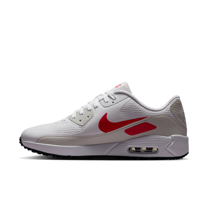 Nike Air Max 90 G Golf Shoes - Mens - White/Photon Dust/Midnight Navy/Fire Red
