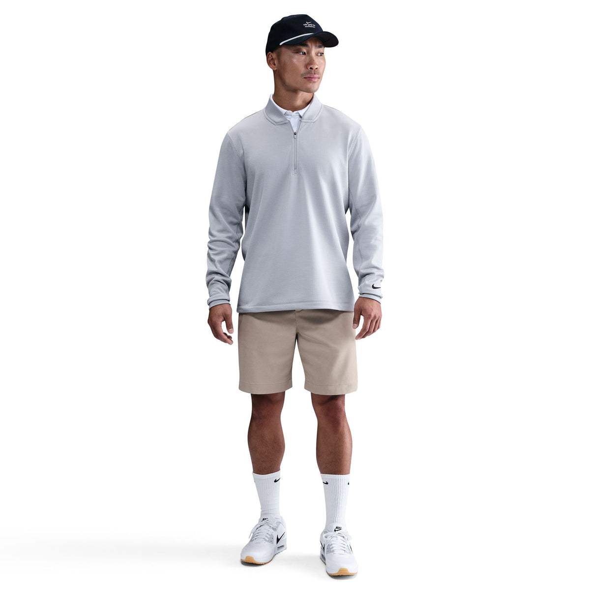 Nike Velocity Men's Therma-FIT 1/2-Zip Golf Top - Wolf Grey / Black