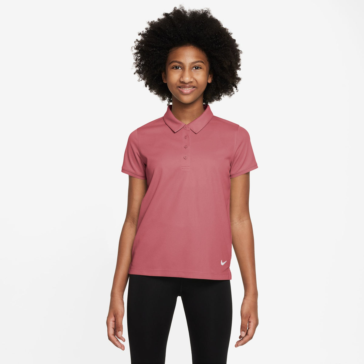 Nike Dri-FIT Victory Big Kids' (Girls') Golf Polo - Adobe / White
