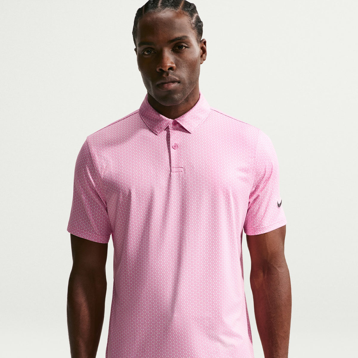 Nike Velocity Men's Dri-FIT Golf Polo - Micro Print - Peony / Black