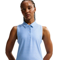 Nike Victory Women's Dri-FIT Sleeveless Printed Golf Polo - Hydrogen Blue / white