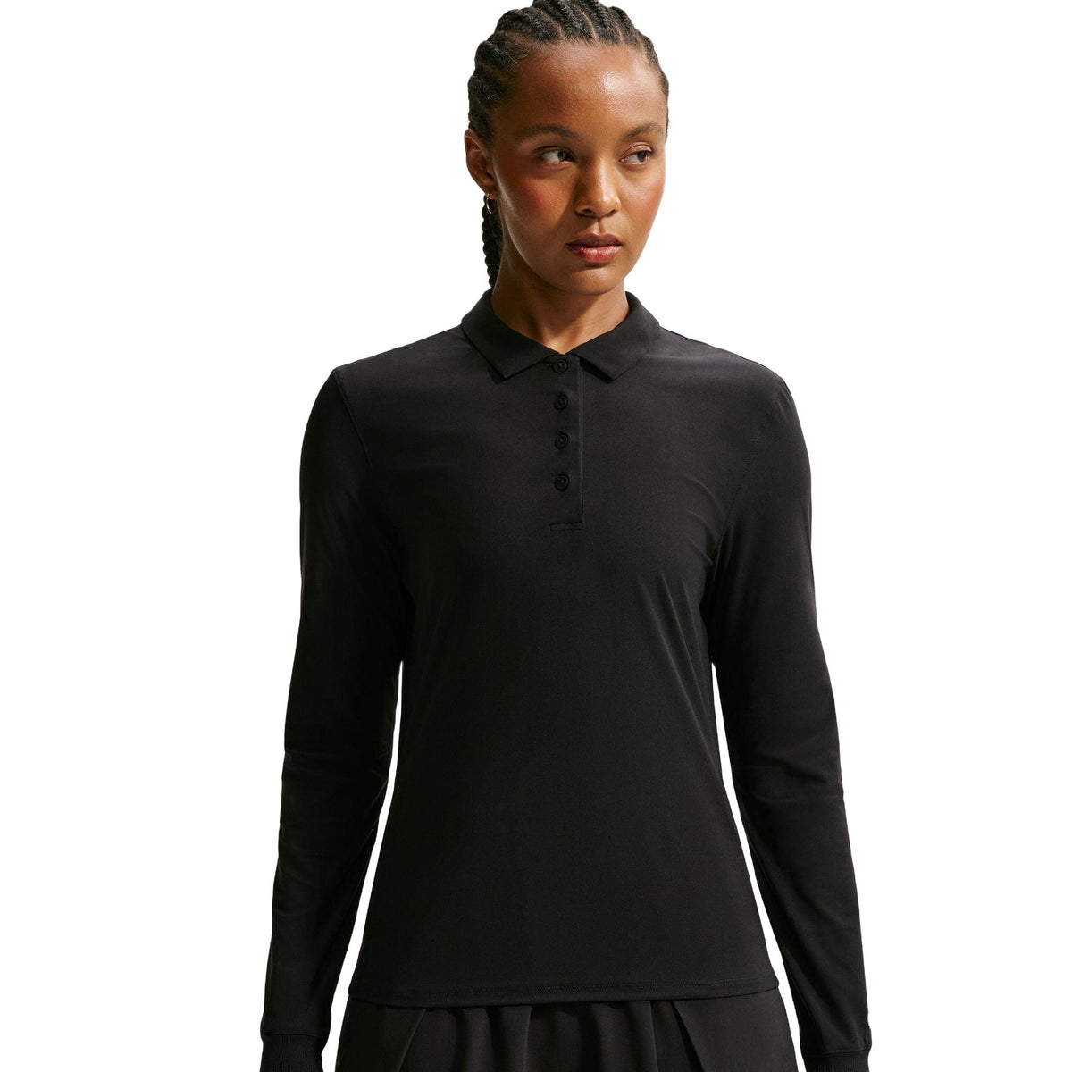 Nike Victory Women's Dri-FIT Long-Sleeve Polo - Black / White