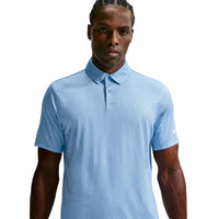 Nike Velocity Men's Dri-FIT Golf Polo - Micro Print - Pacific Blue / White