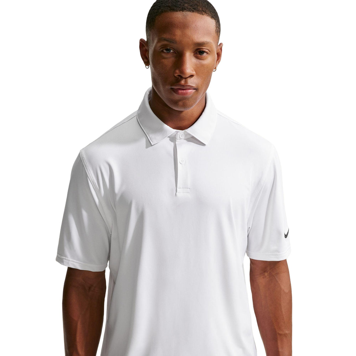 Nike Velocity Men's Dri-FIT Sleeve Logo Golf Polo - White / Black