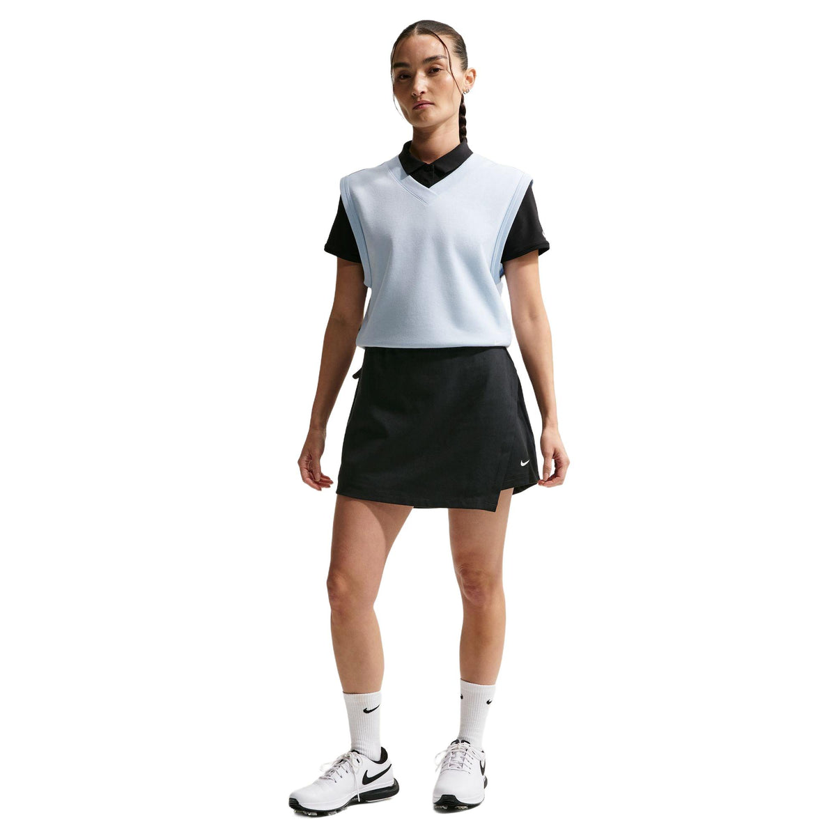 Nike Golf Club Women's Dri-FIT Golf Skirt - Black / Sail