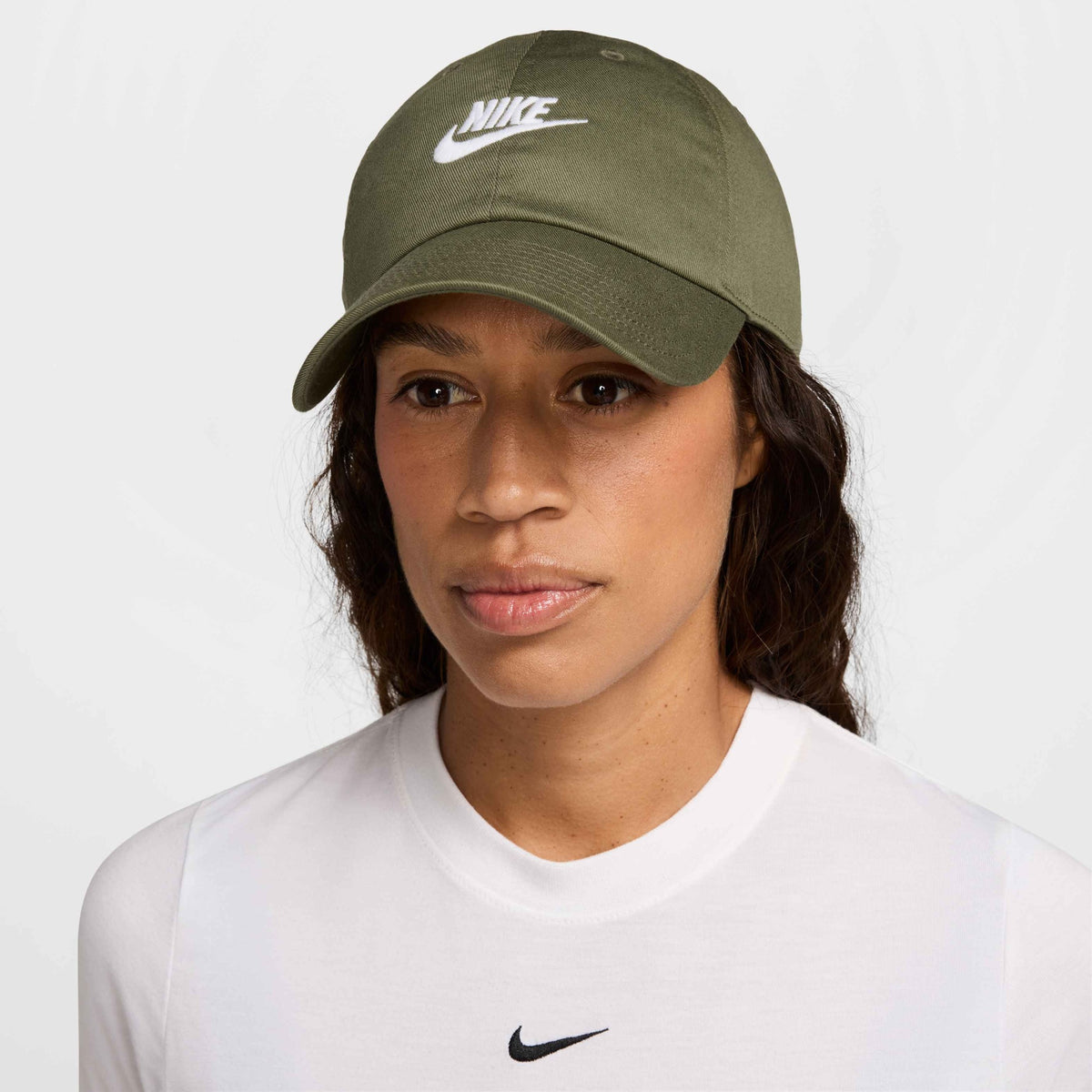 Nike Club Unstructured Futura Wash Cap - Medium Olive / White