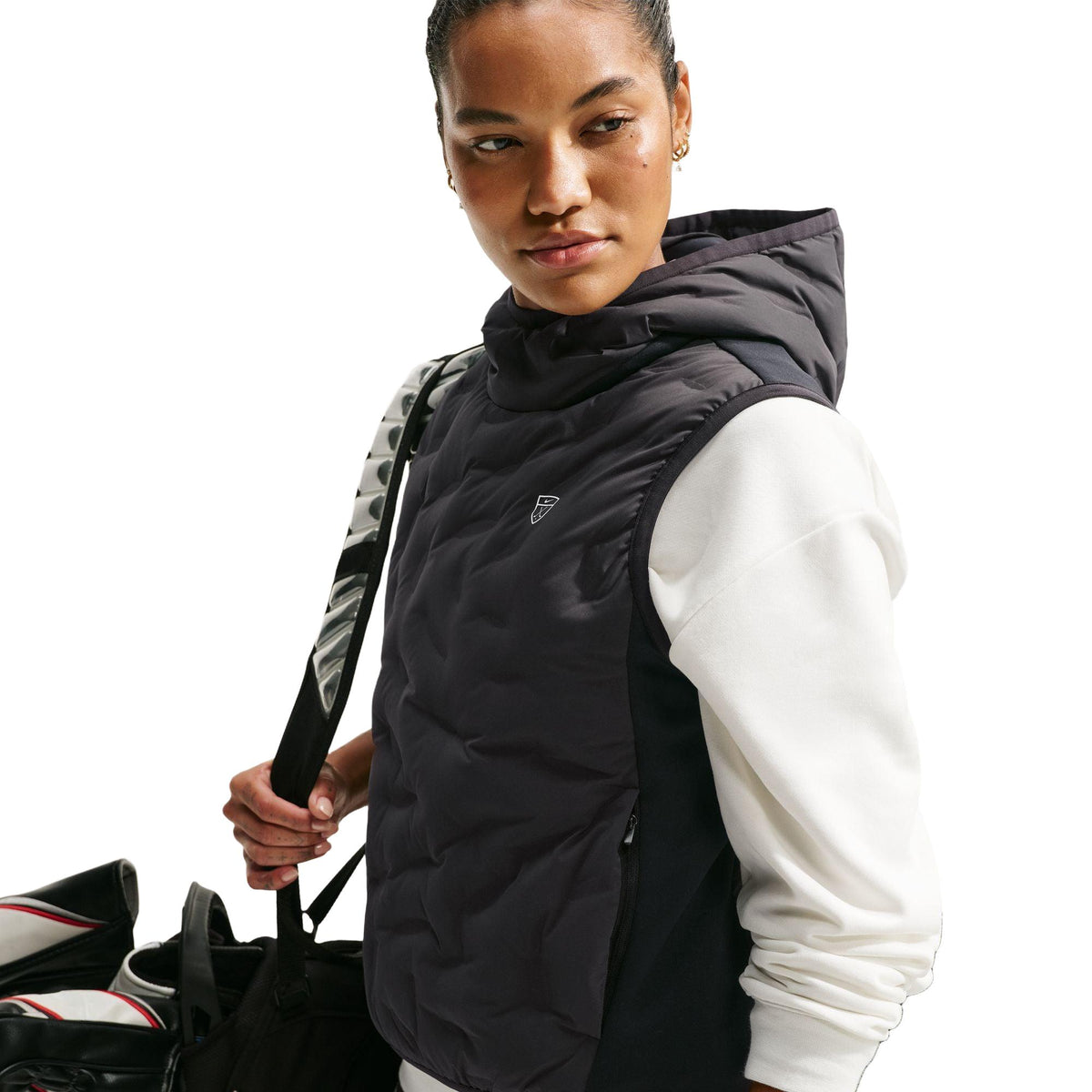 Nike Women's Repel Packable Down Golf Vest - Black / white