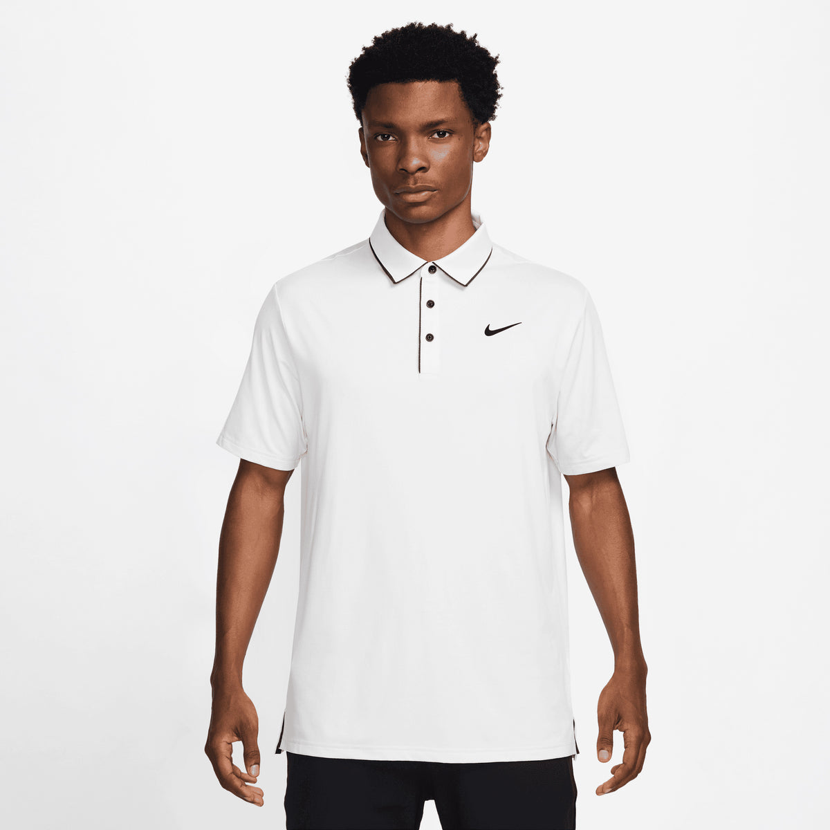Nike Tour Dri-Fit Piping Golf Polo - White/Black