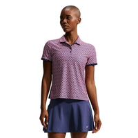 Nike Victory Women's Dri-FIT Printed Short-Sleeve Golf Polo - Midnight Navy / white