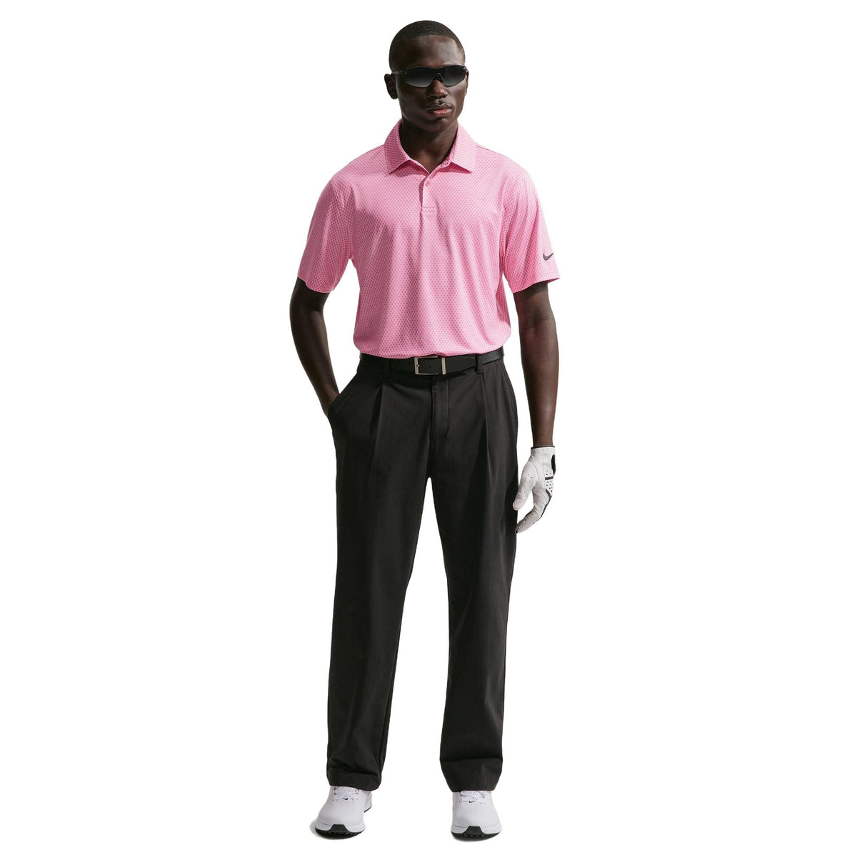 Nike Velocity Men's Dri-FIT Golf Polo - Floral - Pink Foam / Peony / Black