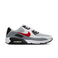 Nike Air Max 90 G Golf Shoes - Mens - White/Light Smoke Grey/Fire Red