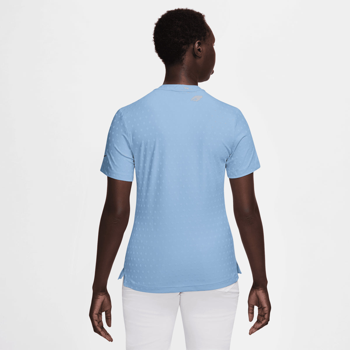 Nike Tour Women's Dri-FIT Short-Sleeve Blade Jacquard Golf Polo - Psychic Blue / Black
