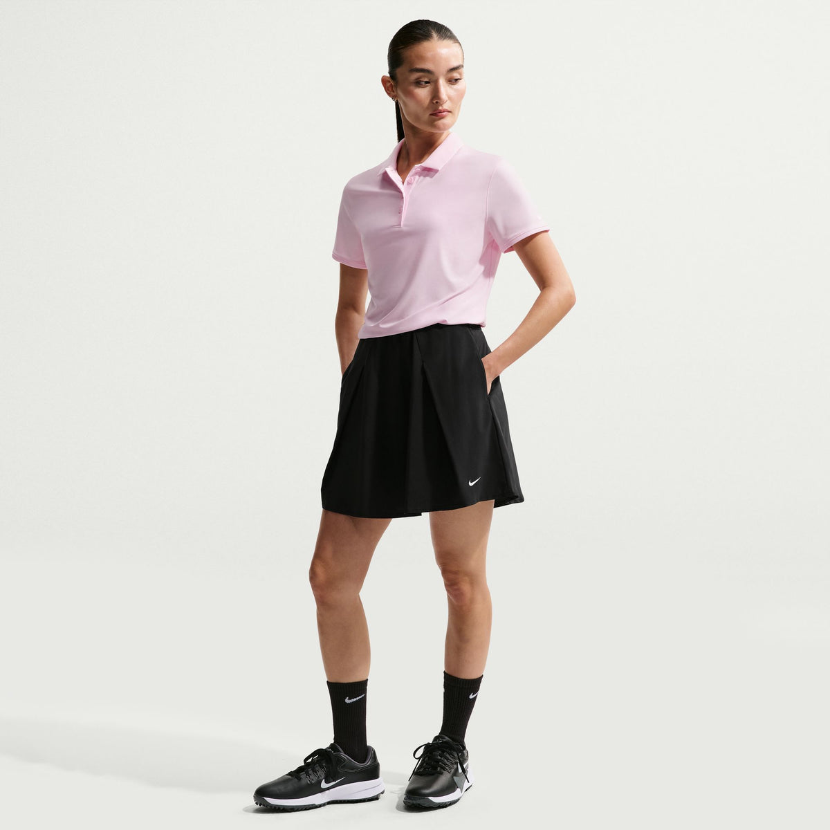 Nike Golf Club Women's Dri-FIT Flouncy Golf Skirt - Black / Sail