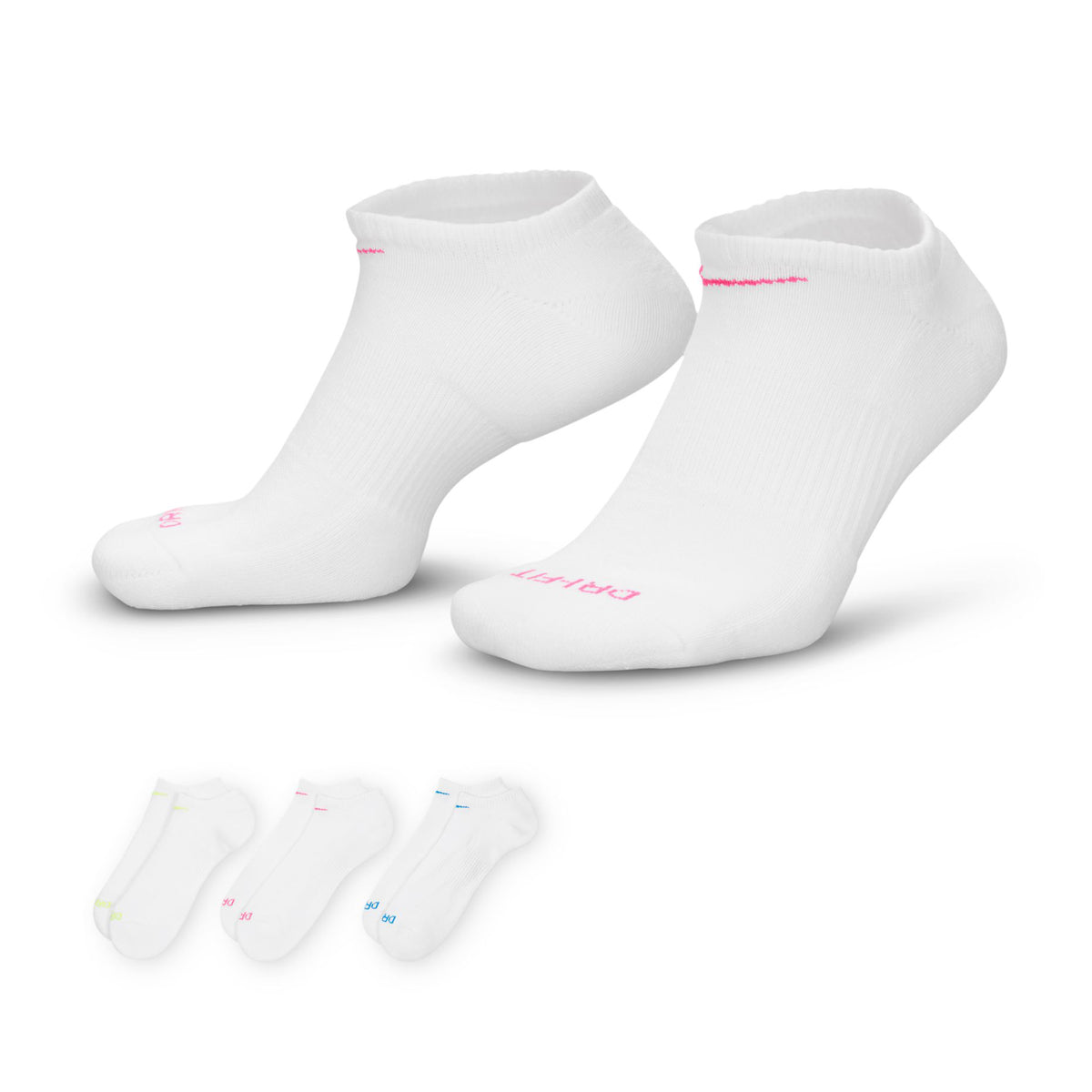 Nike Everyday Plus Cushion Training No-Show Socks (3 Pairs) - Multi-Color