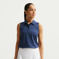 Nike Victory Dri-FIT Sleeveless Golf Polo - Womens - Midnight Navy/White
