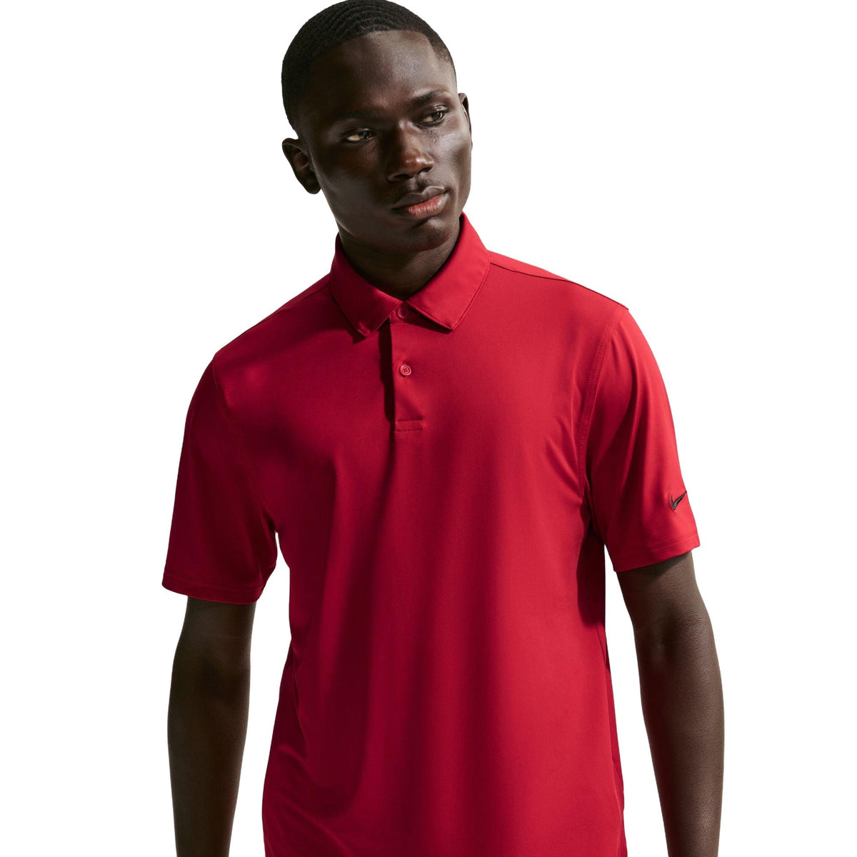 Nike Velocity Men's Dri-FIT Sleeve Logo Golf Polo - Gym Red / Black